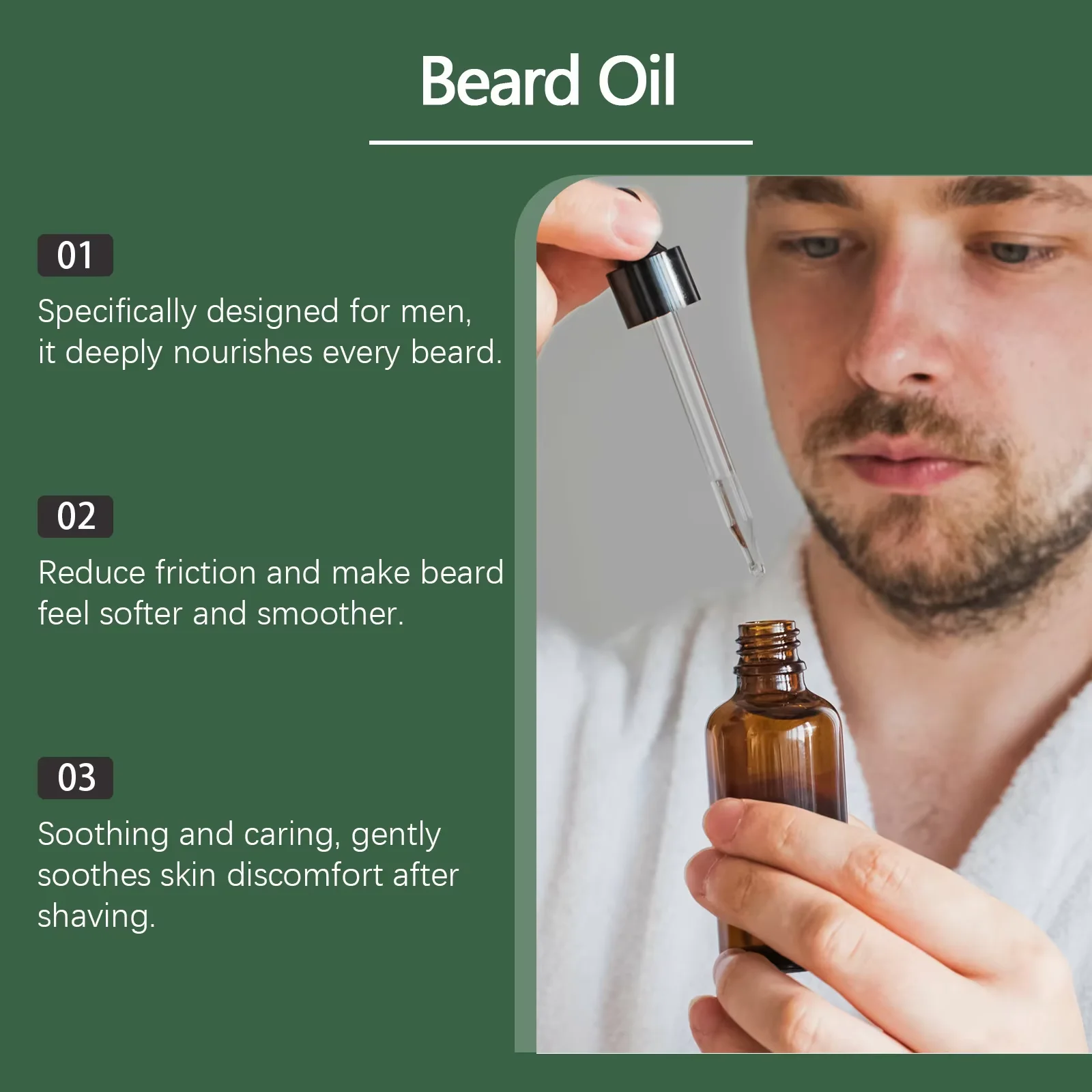 Men Beard Nourishing Oil Trim Care Reduce Loss Strengthen Soften Prevent Frizz Improve Nourish Promote Regrowth Beard Growth Oil - Image 6