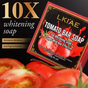 AILKE Organic Tomato Soap Bar, Lightening Skin, Deeply Clean, Exfoliate,Moisturizing, For Face, Body, 200g