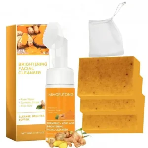 Turmeric Cleanser & Soap Sets Deeply Cleansing Kojic Acid Blackhead Remover Skin Cleansing Oil