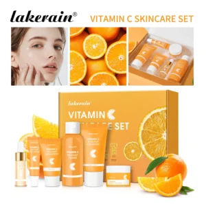 Lakerain Vitamin C Skin Care  Kit Whitening Cream Dark Spots Serum Dark Circle Eye Facial Moisturizing