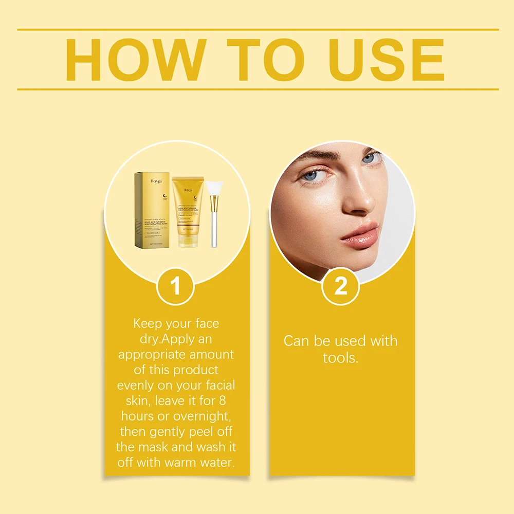 75g Kojic Acid Turmeric Overnight Wrapping Peel Off Mask Nourishes Hydrolyzed Collagen - Image 5