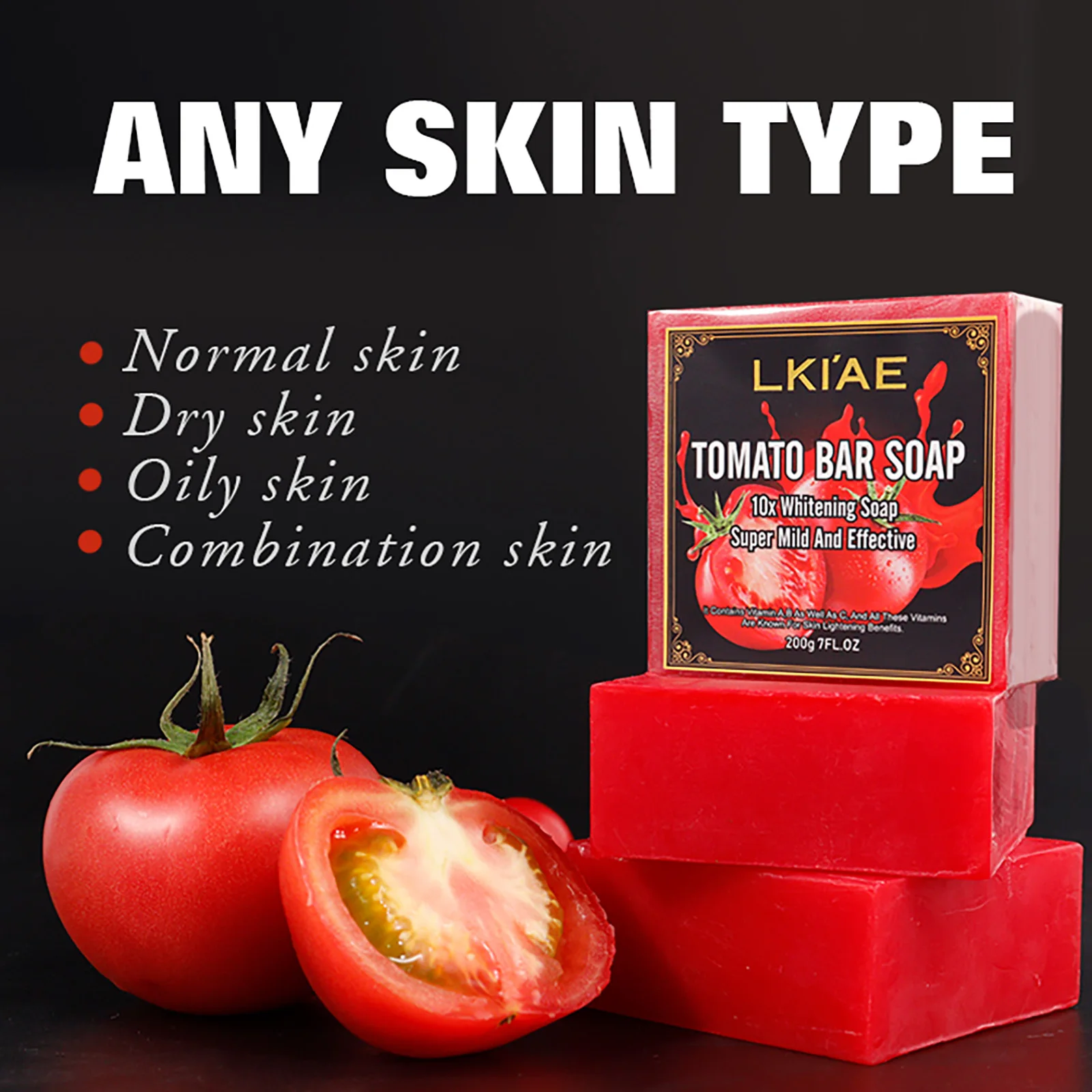 AILKE Organic Tomato Soap Bar, Lightening Skin, Deeply Clean, Exfoliate,Moisturizing, For Face, Body, 200g - Image 3