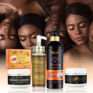 AILKE Collagen 5 in 1 Skin Care Kit, Smooth Skin, Brighten, Even Skin Tone, For Face And Body Use Set