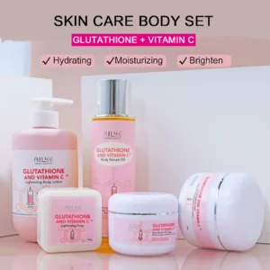 AILKE Whitening Remove Black Spots Facial Skin Care Lotion Moisturizing Cream Vitamin C Black Skin Face New Set