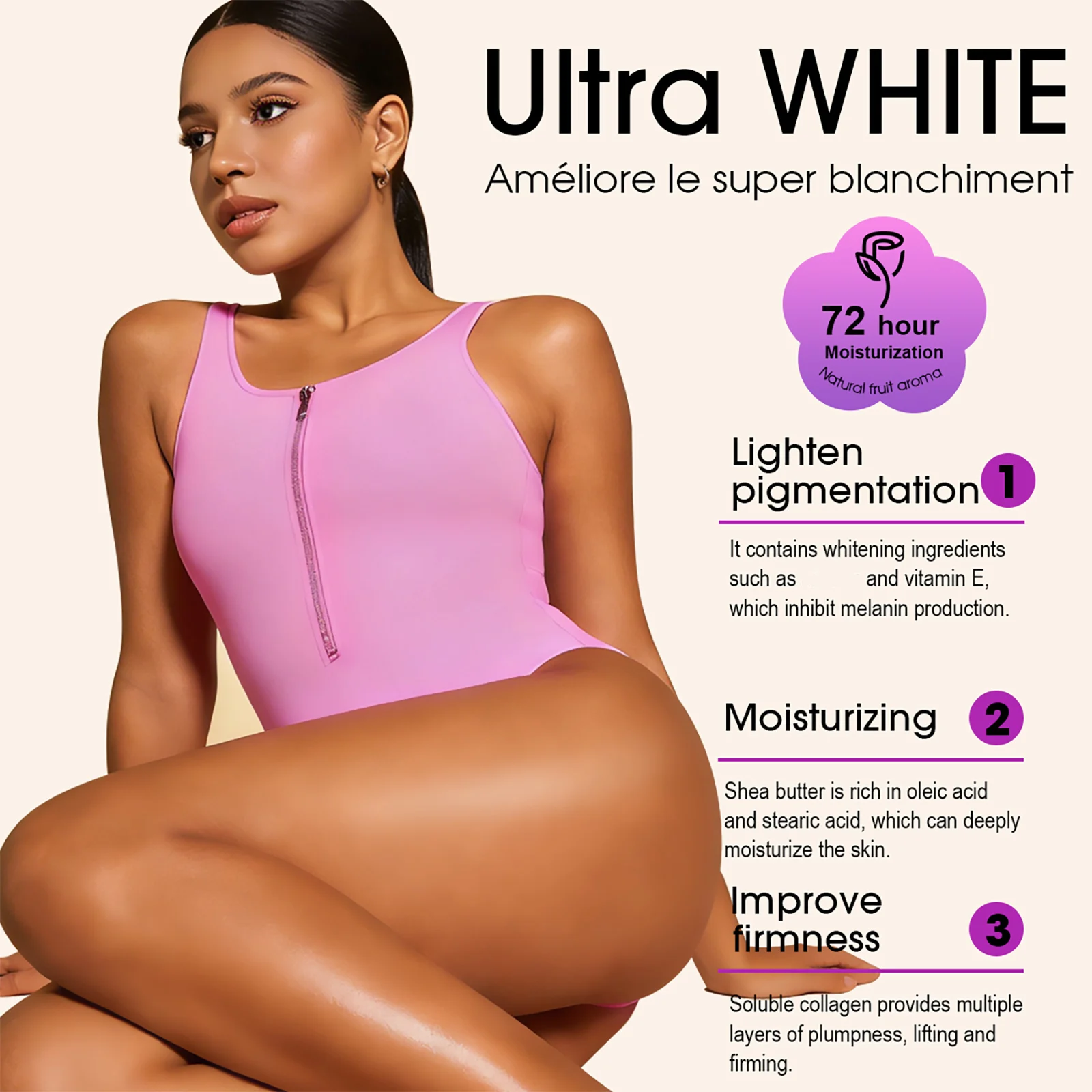 LKIAE Ultra Lightening Body Lotion, Reduce Spots, Melanin, With Collagen, Glutathione, - Image 4