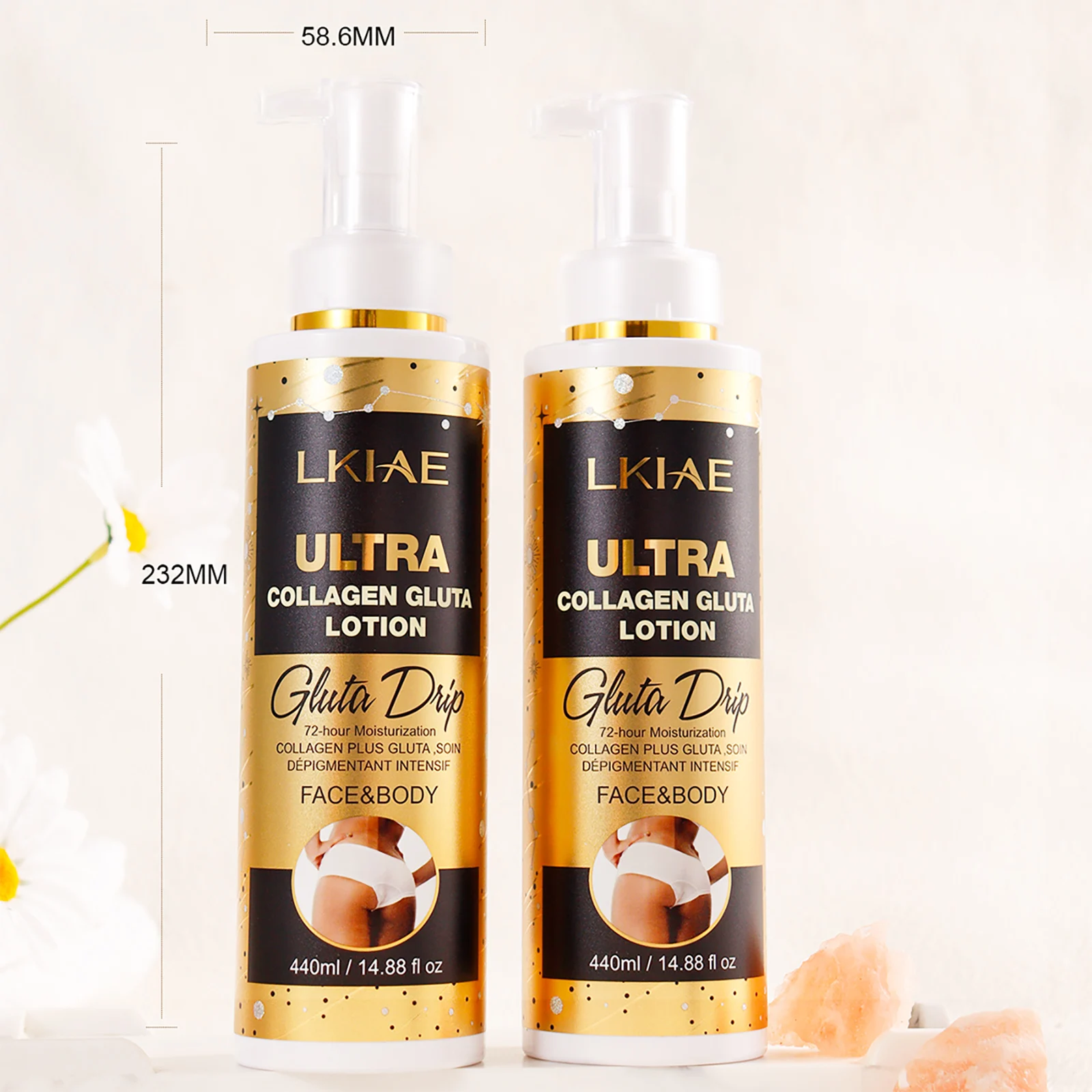LKIAE Ultra Lightening Body Lotion, Reduce Spots, Melanin, With Collagen, Glutathione, - Image 6